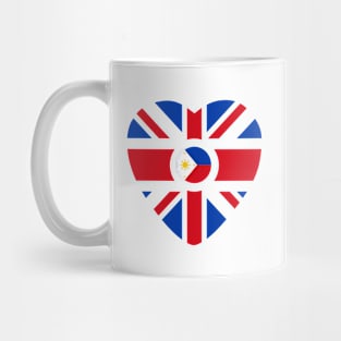 British Filipino Multinational Patriot Flag Series (Heart) Mug